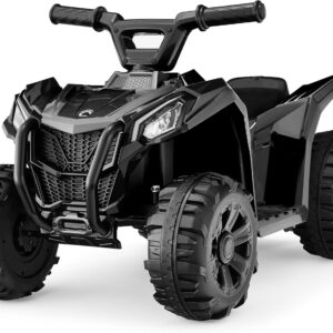 Best Choice Products 6V Kids Ride On Toy, 4-Wheeler Quad ATV Play Car w/ 1.8MPH Max Speed, Treaded Tires, Rubber Handles, Push-Button Accelerator – Black