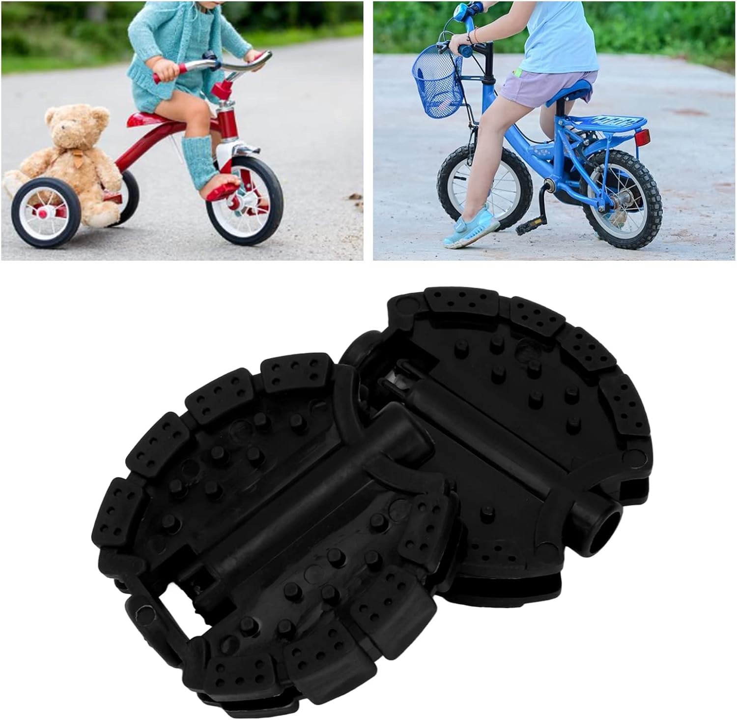 Kids Pedals, 2 Pieces Plastic Childrens Tricycle Pedal, Black Child Baby Stroller Front Wheel Mat Footrest Foot Pedal for Children's Trikes or Bikes - Image 4