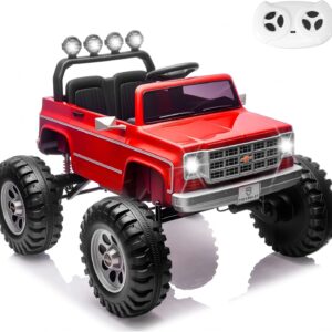 24V Ride on Car, Licensed Cheyenne Truck w/2X200W Motor, 24 Volt Ride on Toys Power Big Wheels for Big Kids,Remote Control Music,Red