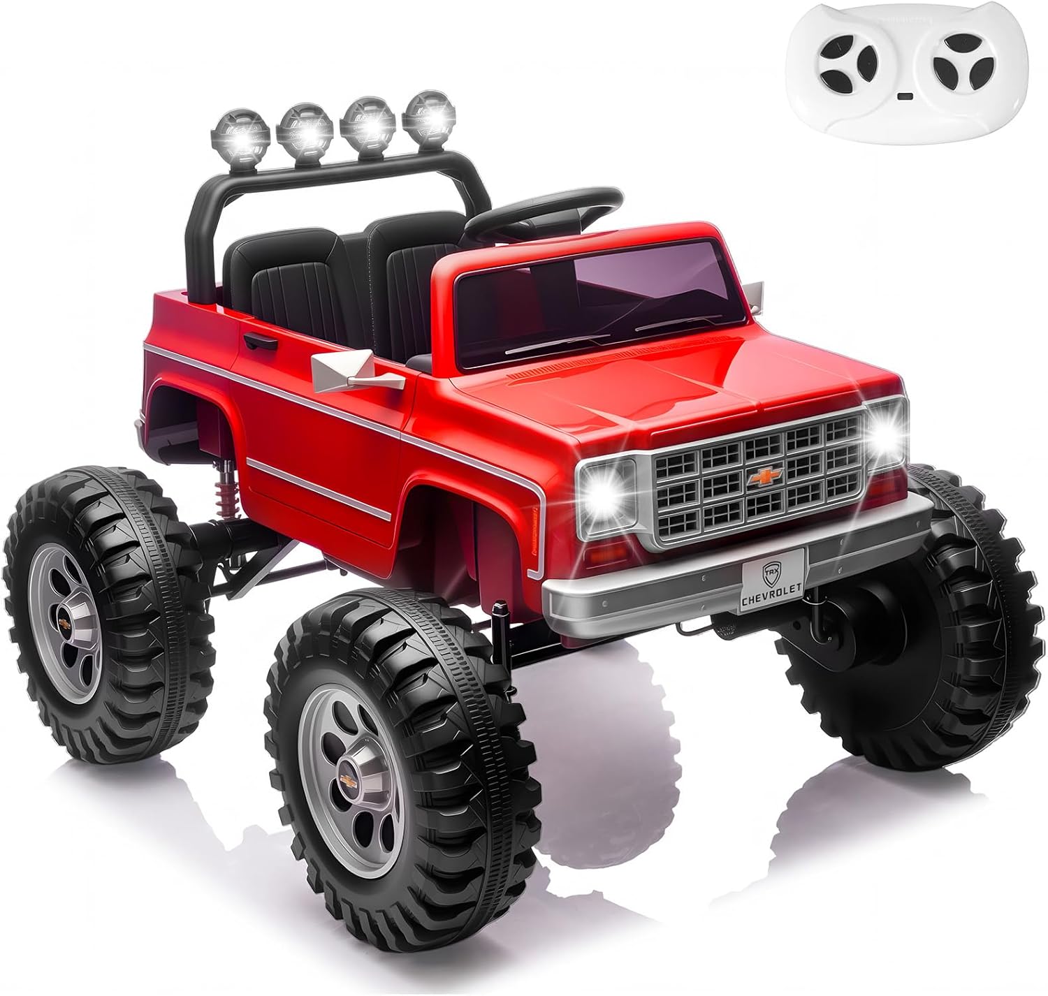 24V Ride on Car, Licensed Cheyenne Truck w/2X200W Motor, 24 Volt Ride on Toys Power Big Wheels for Big Kids,Remote Control Music,Red