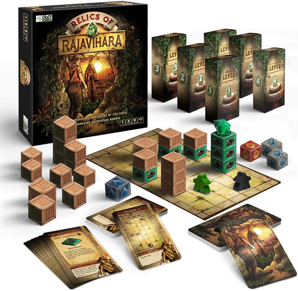 Relics of Rajavihara – Solo Puzzle Adventure Game with 50 Challenges Across 5 Floors – Strategic Logic Board Game for All Ages – Replayable Brain Teasers for Endless Fun - Image 2