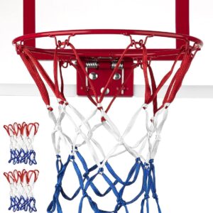 Mini Basketball Net Replacement 8 Loop [2 Pack], Vibrant Color, for Indoor Door/Room Walls 8″-10.25″ Hoop