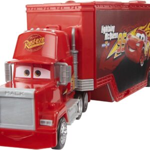 Mattel Disney and Pixar Cars Transforming Mack Playset, 2-in-1 Toy Truck & Tune-Up Station with Launcher, Lift & More, Movie-Inspired Graphics, Gift for Kids Ages 4 Years Old & Up