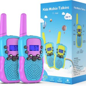 Selieve Toys for 3-14 Year Old Children’s, Walkie Talkies for Kids 22 Channels 2 Way Radio Toy with Backlit LCD Flashlight, 3 Miles Range for Outside, Camping, Hiking Purple