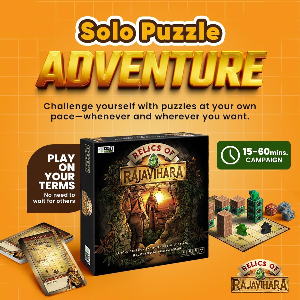 Relics of Rajavihara – Solo Puzzle Adventure Game with 50 Challenges Across 5 Floors – Strategic Logic Board Game for All Ages – Replayable Brain Teasers for Endless Fun - Image 3