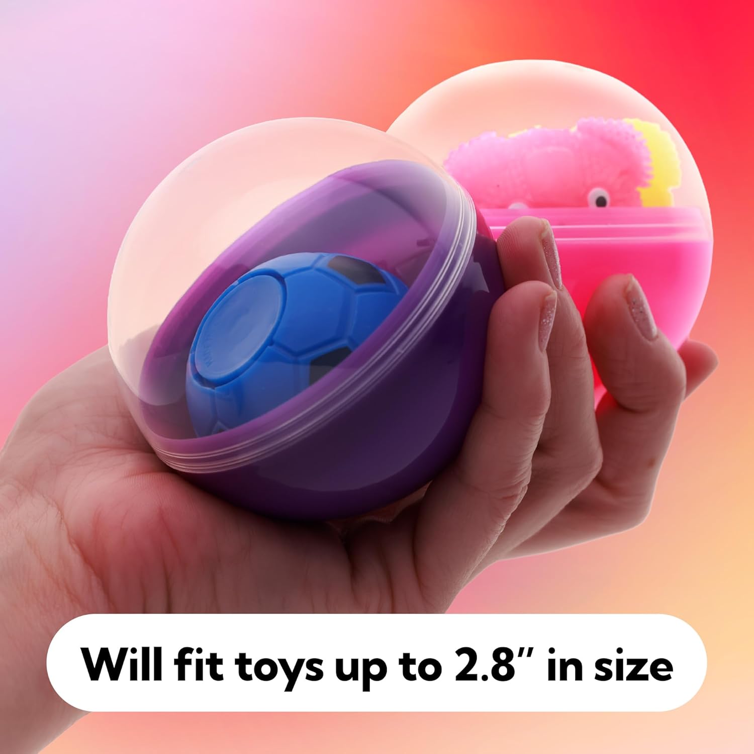 Entervending Vending Machine Capsules - 3" Empty Plastic Capsules - Toy Capsule - 14 Round Large Easter Eggs - Bath Bombs Molds - Party Favors Pinata Stuffers DIY Craft Supplies - Image 6