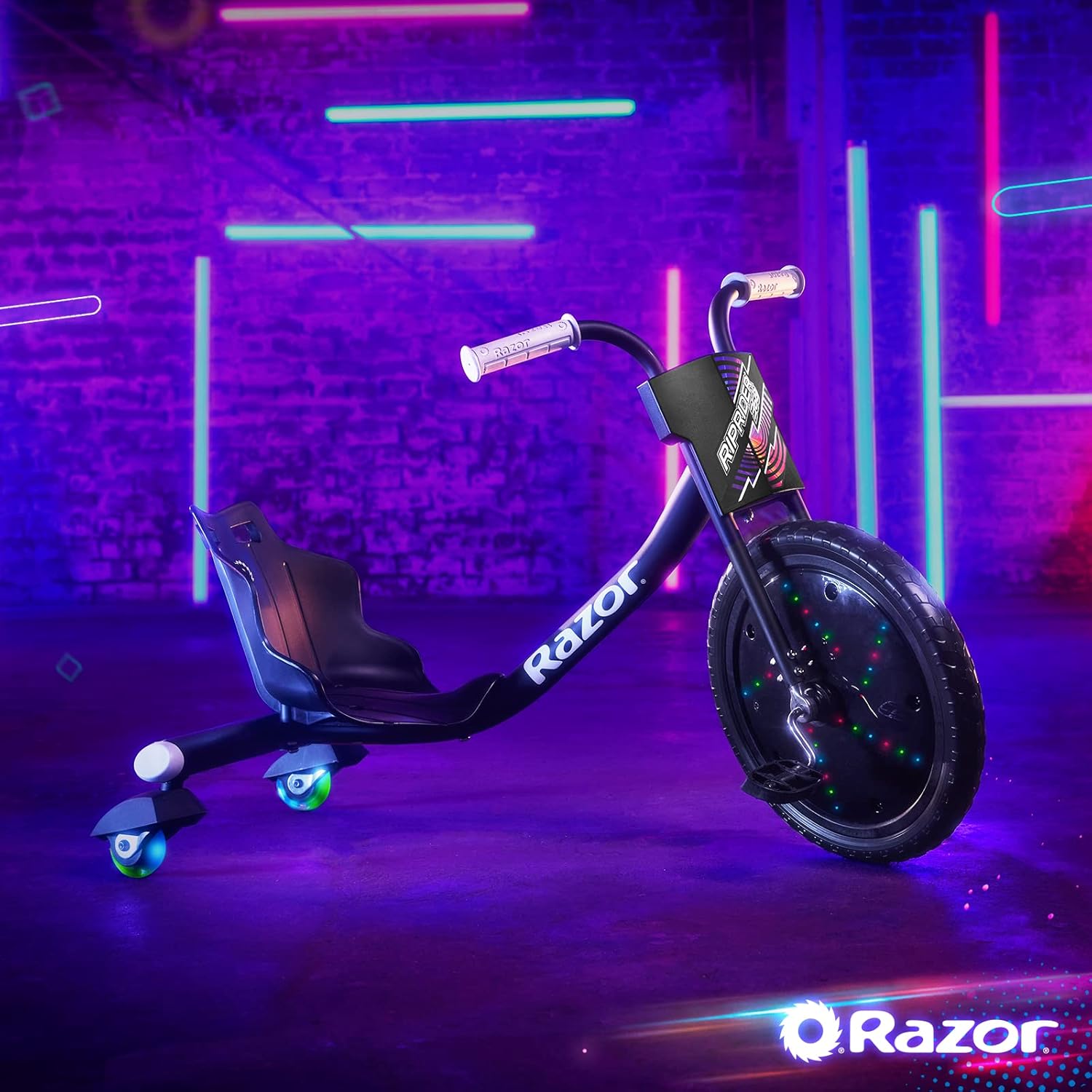 Razor RipRider 360 Lightshow – Trike with Rear Casters and with Motion-Activated Multi-Color Lights, 3 Wheeled Drifting Ride-On for Kids Ages 5 and Up - Image 14