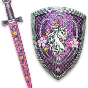 Liontouch – Unicorn Princess Set for Girls – 3-6 Years | Medieval Style Toy Sword & Shield for Pretend Play for Toddlers with Gemstones | Safe & Durable Foam Accessories for Royal Dress Up & Costumes