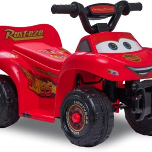 Kid Trax Toddler Disney Cars Quad Ride On Toy, Kids 1.5-3 Years Old, 6 Volt Battery and Charger Included, Max Weight 45 lbs, Lightning McQueen Red