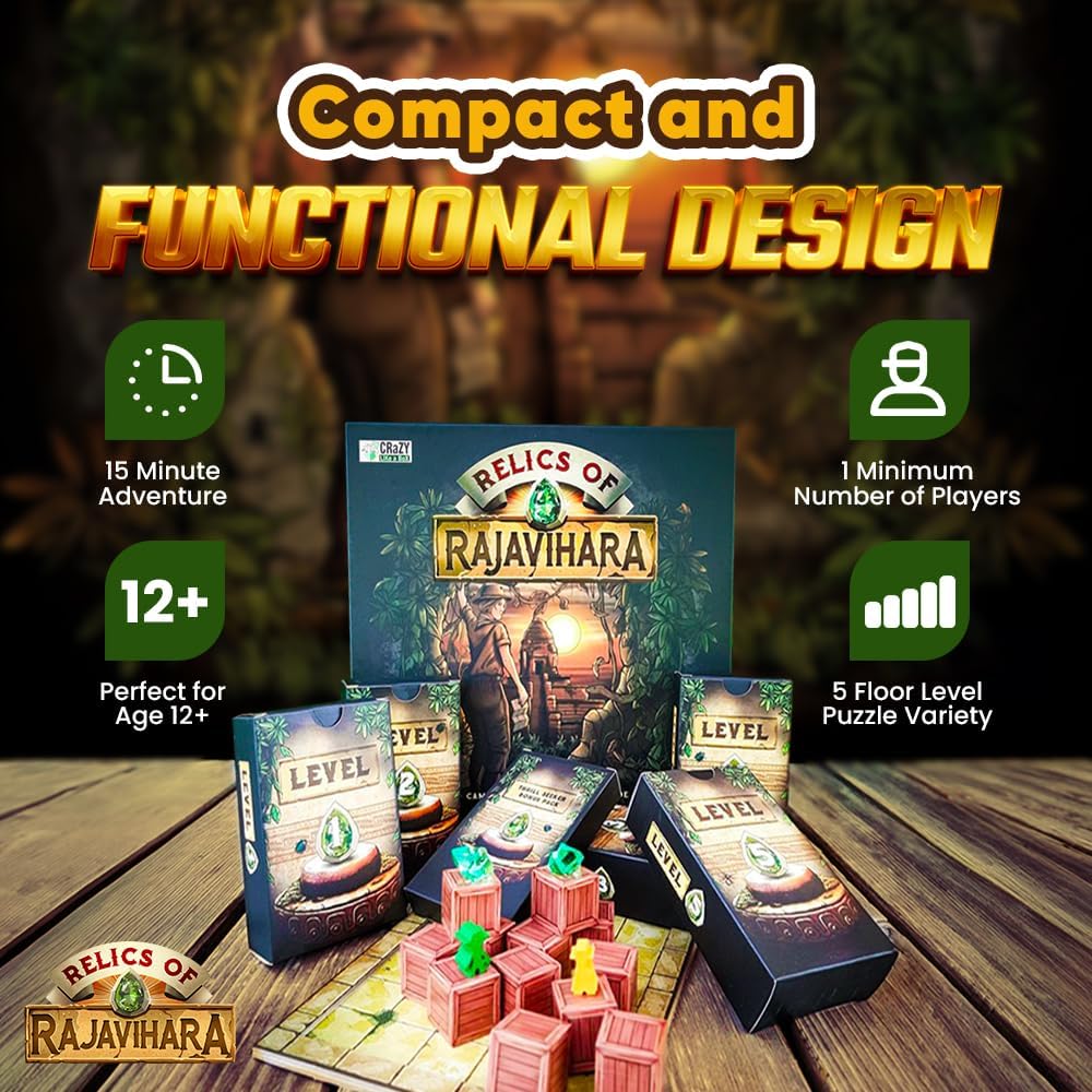 Relics of Rajavihara – Solo Puzzle Adventure Game with 50 Challenges Across 5 Floors – Strategic Logic Board Game for All Ages – Replayable Brain Teasers for Endless Fun - Image 5