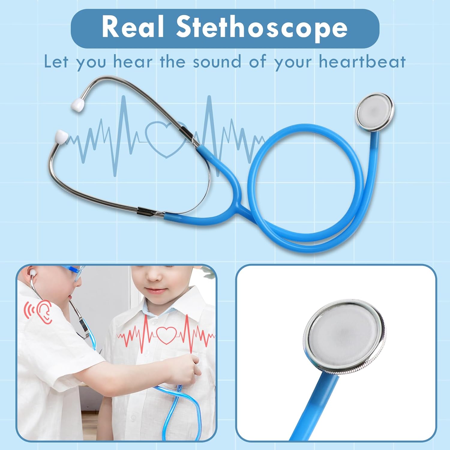 Lehoo Castle Doctor Kit for Toddlers 3-5, Kids Doctors Play Set, Pretend Play with Doctor Costume Toy Stethoscope Medical Kits for Girls Boys 3 4 5 - Image 2
