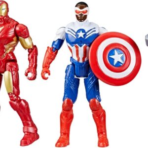 Marvel Avengers Epic Hero Series Team-Up Gift Pack, 4-Inch-Scale (10cm) Captain America, Thor, Iron Man Action Figures, Toys for Kids Ages 4 and Up (Amazon Exclusive)