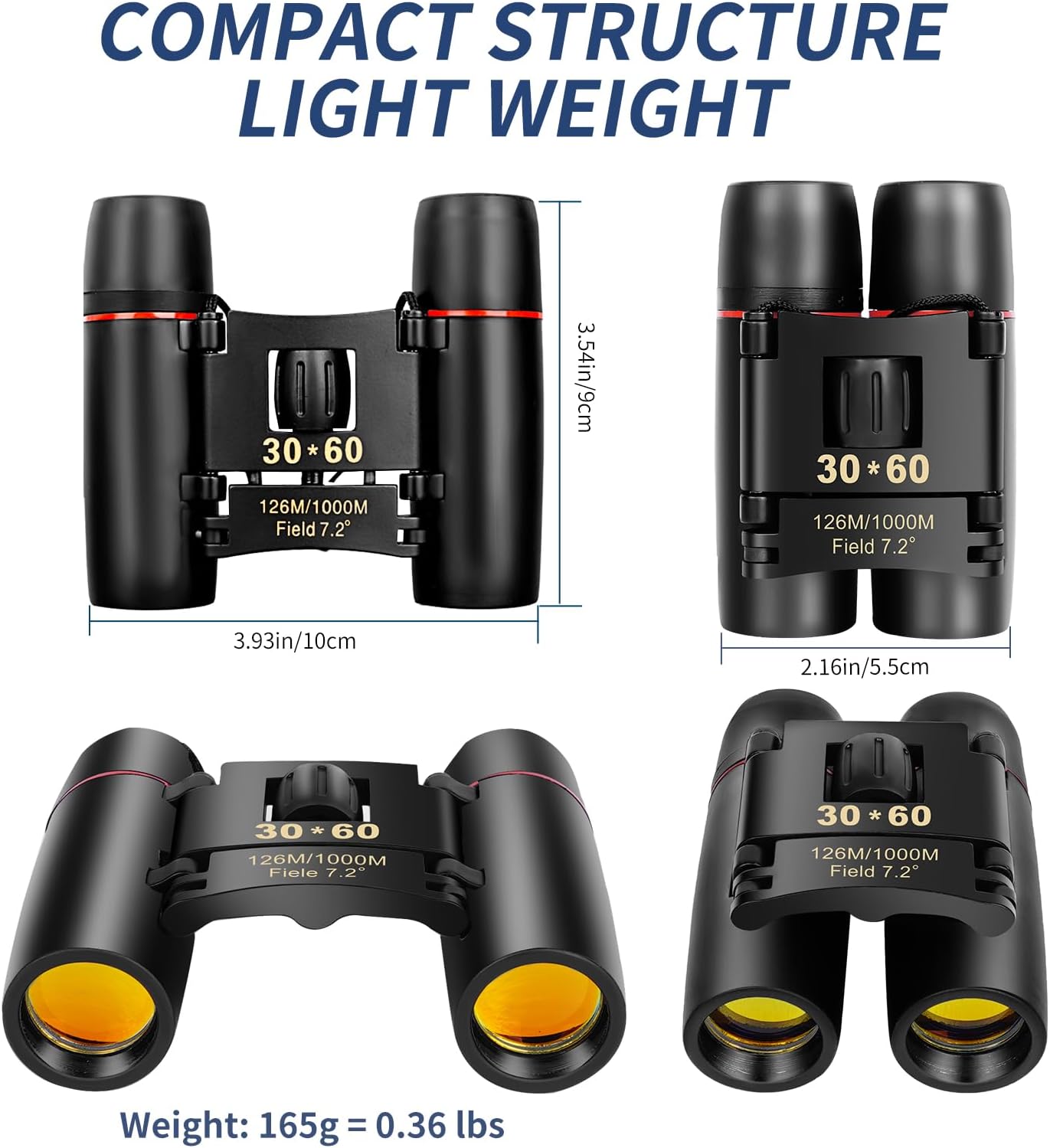Compact Binoculars for Adults and Kids, HD Mini Portable Outdoor Binoculars Children, Pocket Lightweight Folding for Bird Watching, Hunting, Concert, Theater, Opera, Traveling, Tourism, Shows - Image 2