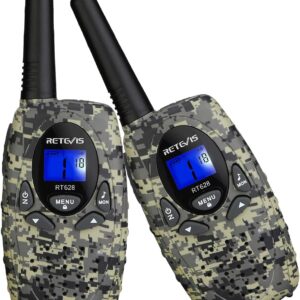 Retevis RT628 Kids Walkie Talkies,Army Toys for 6-12 Year Old Boys Girls,FRS Walky Talky with Key Lock,Gift for Outdoor Adventure Camping Hunt Trip(2 Pack,Camo)