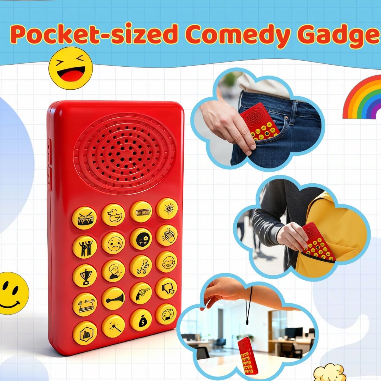 Sound Effects Machine - Noise Maker for Kids - 20 Funny Sounds with Volume Control - Portable Electronic Sound Maker for Party, Game Night and Family Fun - Image 2