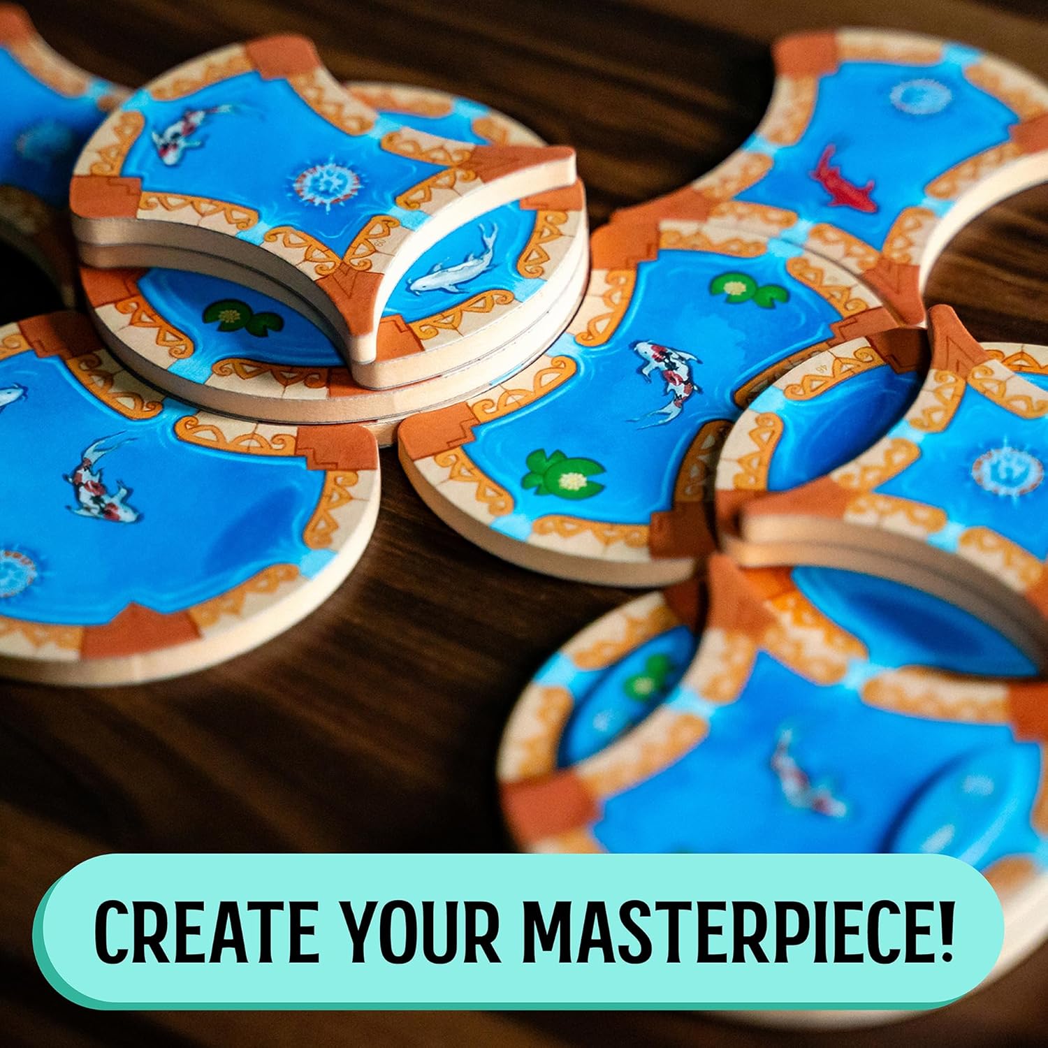 Fountains Board Game, Competitive Tile-Laying Strategy Game, Stunning Art Nouveau Aesthetic, 1-5 Players, Unique 3D Stacking & Drafting, Family & Gamer-Friendly, Ages 10+, 30-45+ Min Play Time - Image 6
