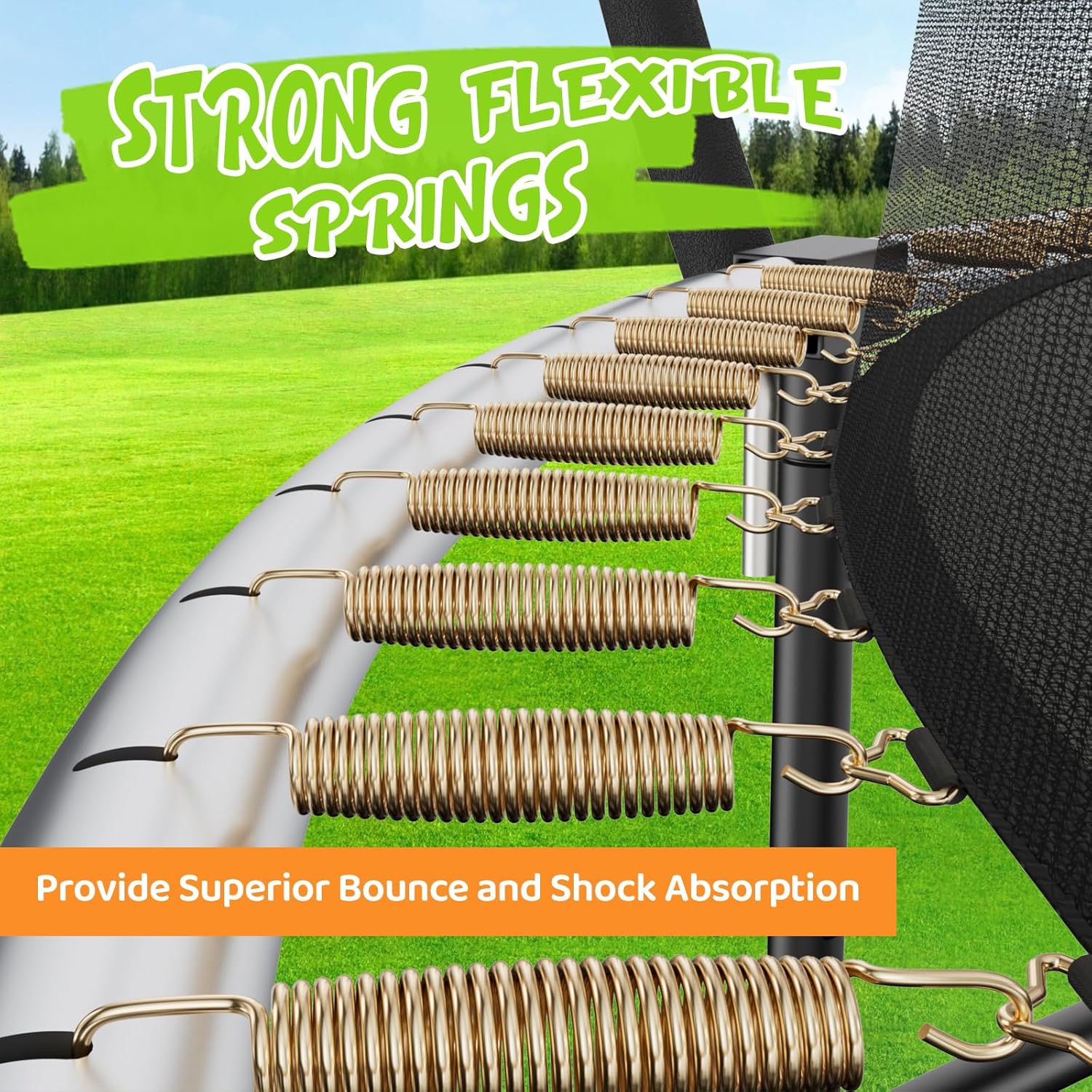 Gigu 10FT 12FT 14FT 15FT 16FT Recreational Trampolines with Enclosure Net and Ladder and Anti-Rust Coating, ASTM Approved Trampoline Outdoor for Kids and Adults Outdoor Yard Trampolines - Image 5