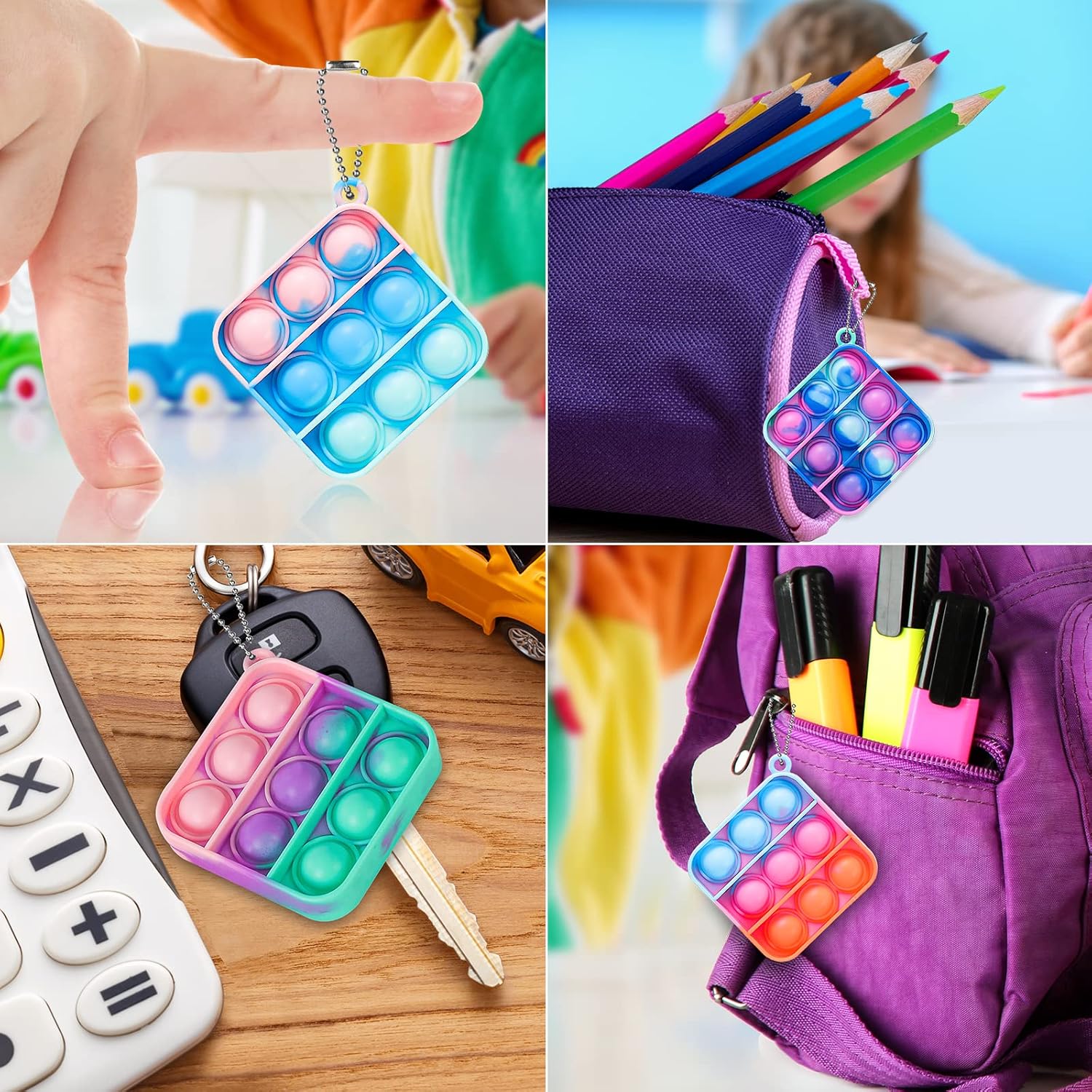 Pop Fidget Toys Bulk Its Party Favors for Kids 4-8 8-12 30 Pack Mini Pop Keychain It Small Fidgets for Classroom Prizes School End of Year Student Gifts from Teacher Birthday Goodie Bag Stuffers - Image 6