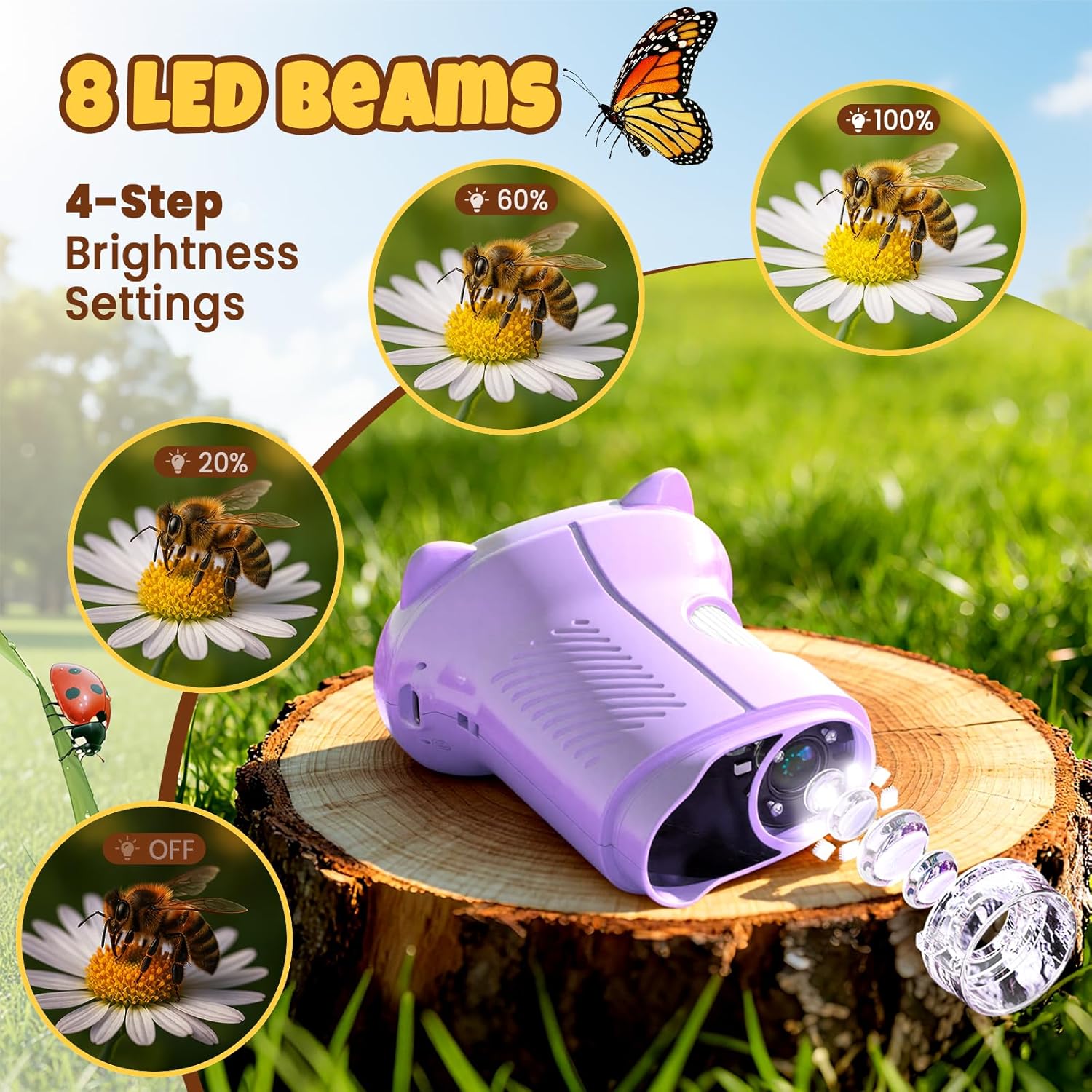 Handheld Digital Mini Microscope for Kids: 1000X 4K Portable Pocket 2.4" Screen Microscopes Toys STEM Electronic Learning Educational Science Kit 8-12 Birthday Gift 4 5 6 7 Year Old Boy Girl (Purple) - Image 3