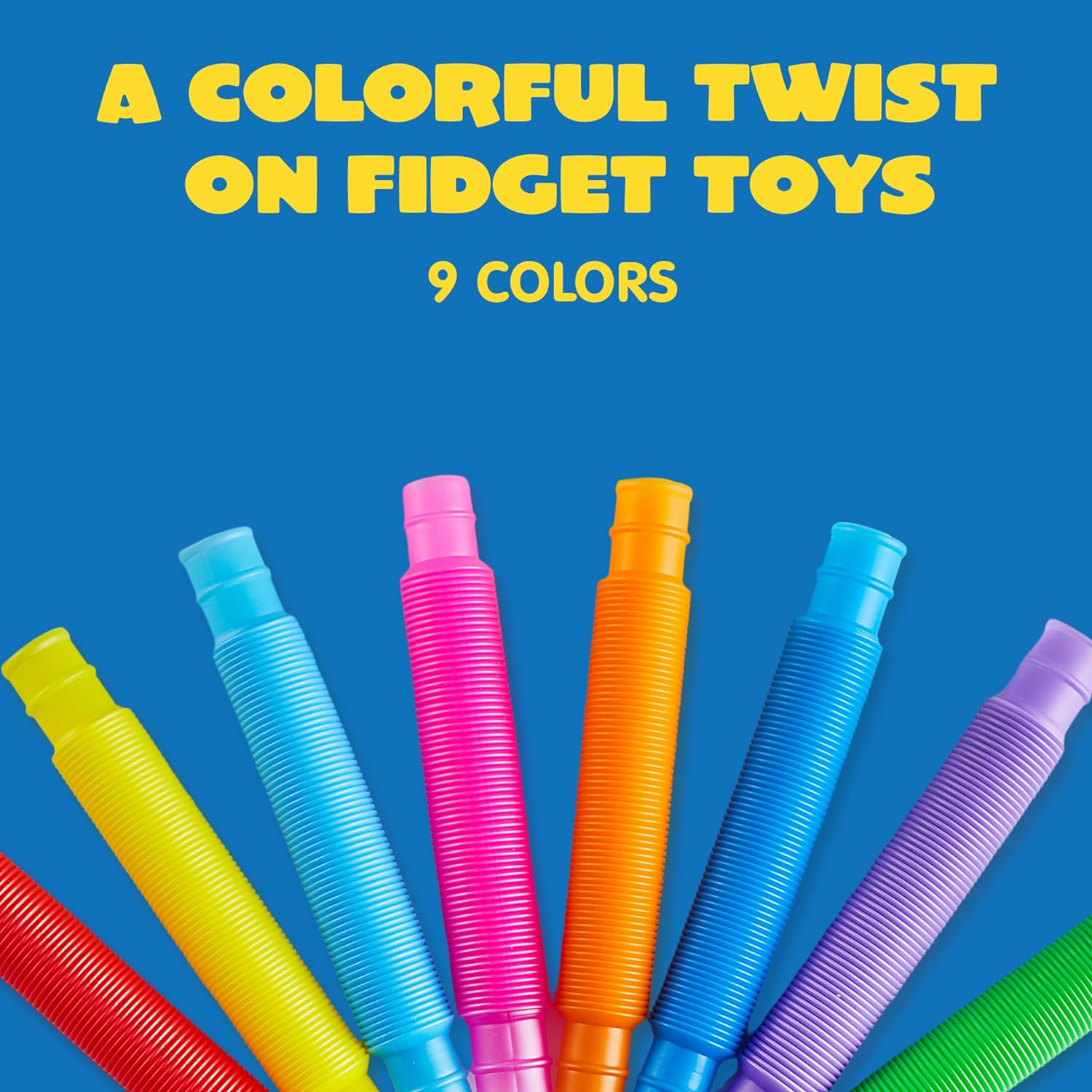 JOYIN 18 Pack Pop Tubes, Sensory Toys (Small) Fidget Toys Party Favors - 9 Colors, Creativity Learning & Fun for Kids - Perfect for Prizes Goodie Bags, Classroom School Reward - Image 3
