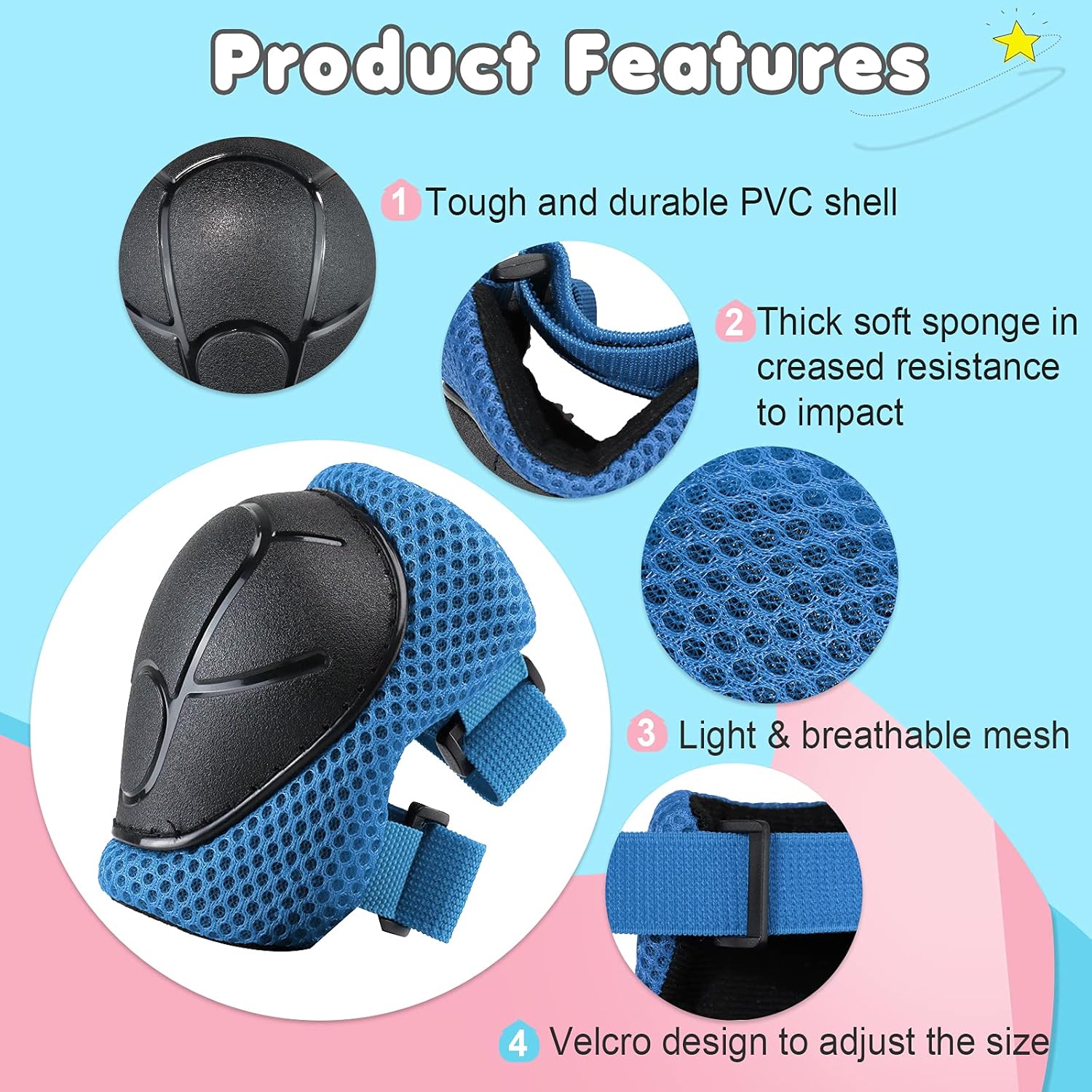 Kids Bike Helmet Adjustable Toddler Bike Helmets for Kids 2-5-8/8-14 Years with Knee Elbow Wrist Pads for GirlsBoys Youth Skateboard Bicycle Helmet for Scooter Roller Skating Balance Bike - Image 6