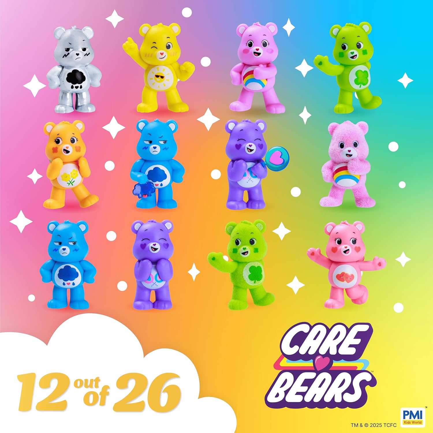 Care Bears Mini Collectible Figures | 12 Pack Deluxe Box | 12 Surprise Mini Figures with 2 Rare Hidden | Official Bears Collectibles by PMI Kids World | Assortment A to C (Assortment B) - Image 4
