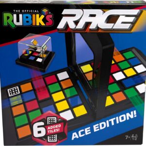 Rubik’s Cube, Rubik’s Race, Ace Edition, Classic Fast-Paced Puzzle Strategy Sequence Board Game, Problem-Solving Brain Teaser, Color-Matching Game, 2 Players, for Adults, Teens, Kids Ages 7 & Up