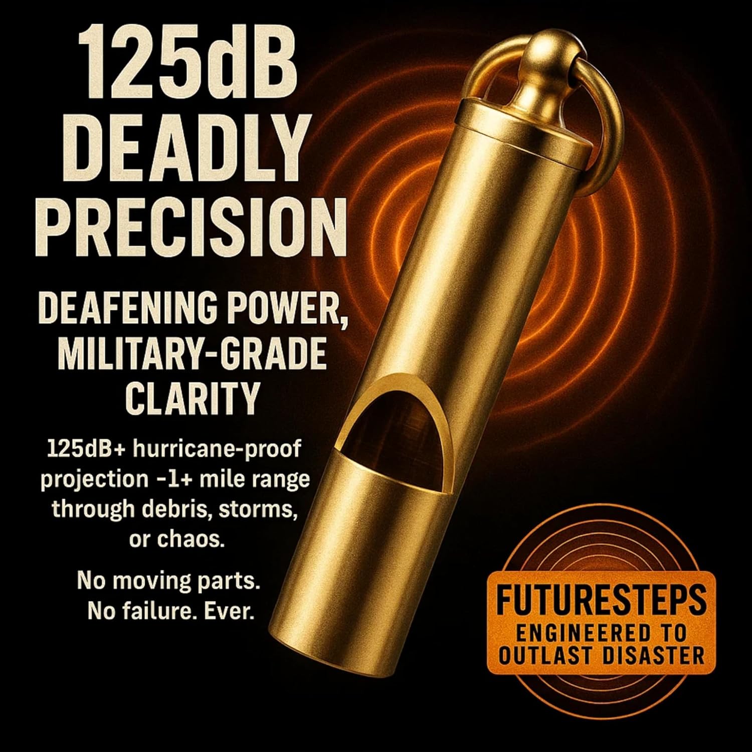 Loudest Brass Whistle — The Original 2-Inch Premium Emergency Whistle 125db+ One Piece Outdoor Survival Whistle On Key-Chain or Hang Around Your Neck and Carry it Anywhere! - Image 2