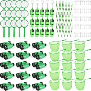 Sabary 12 Set 72 Pcs Explorer Kit Bug Catching Kit for Outdoor with Binoculars, Butterfly Net, Magnifying Glass, Compass Whistle, Tweezers and Observation Box for Outdoor Hiking Wilderness Adventure