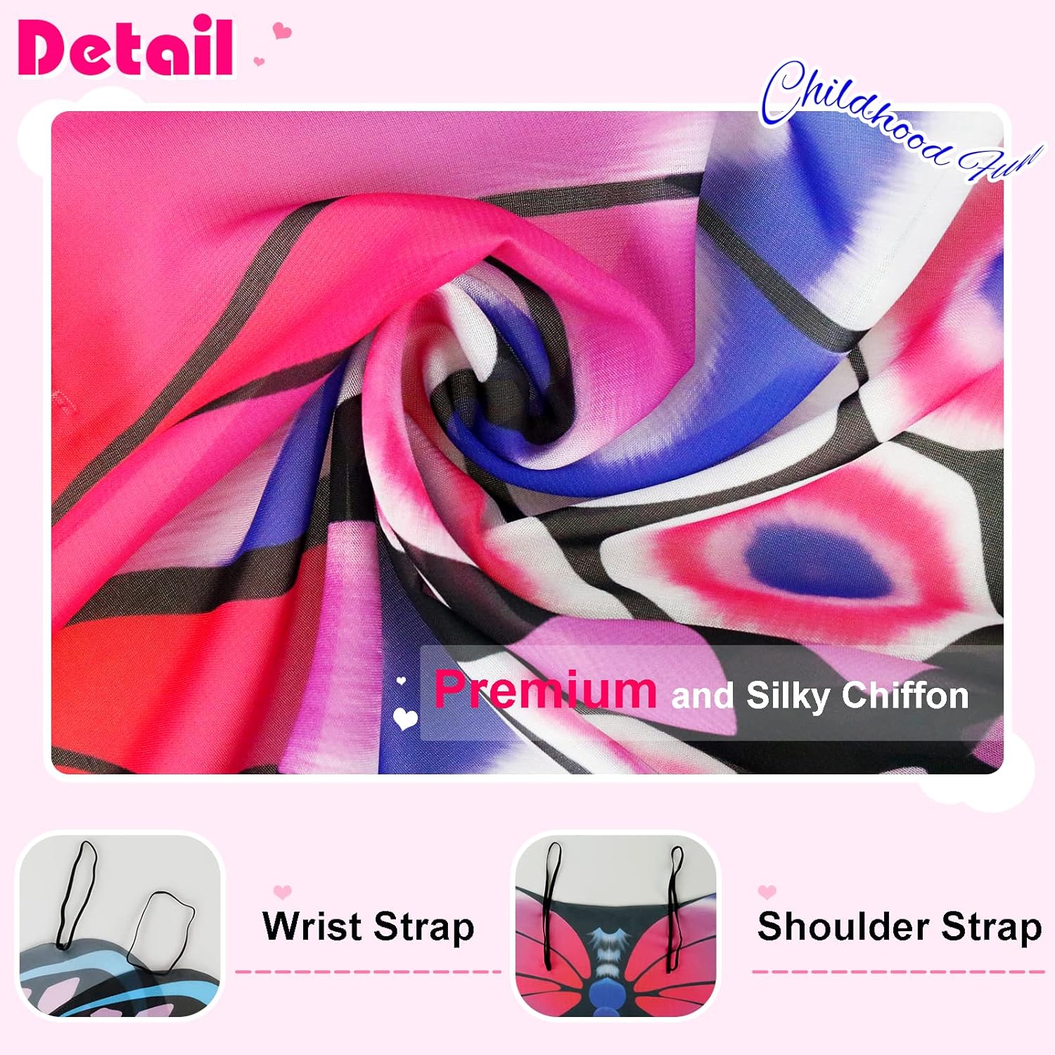 Kids Fairy-Butterfly-Wings-Costume for Girls Toddler Dress-Up Clothes Tutu Antenna Mask Halloween Gifts Party Toys - Image 6