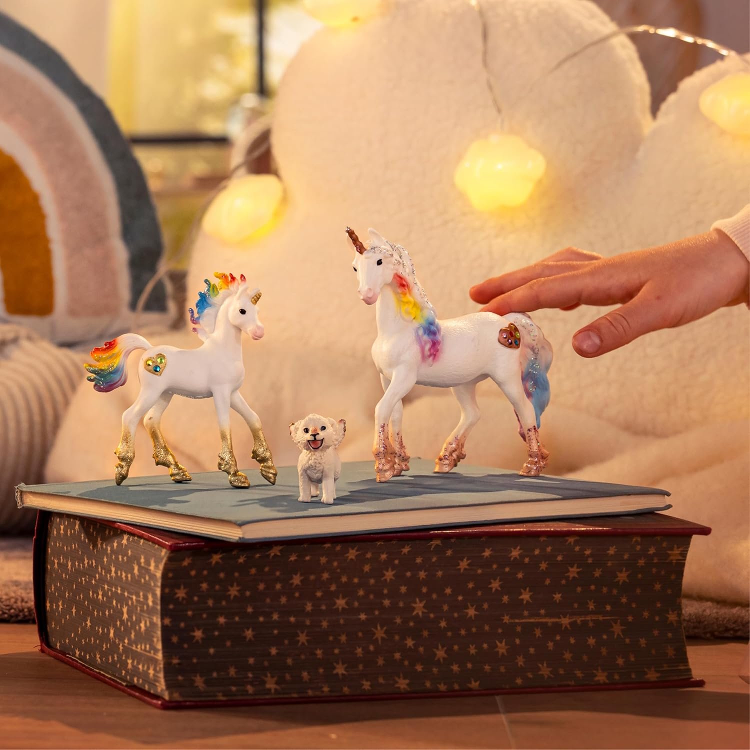 Schleich Bayala - 3 PC Rainbow Unicorn & Flying Lion Magical Playset - Fantasy Animal Toys for Imaginative Play - Cute Unicorn Figurines for Girls and Boys - Kids 5+ | 72291 - Image 2
