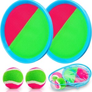 Ayeboovi Toss and Catch Ball Game Outdoor Beach Pool Kids Toys Outside Lawn Yard Games for 3 4 5 6 7 8 9 10 11 12 Year Old Girls Boys Toys Birthday Gift Easter Basket Stuffers (2 Paddles 2 Balls)