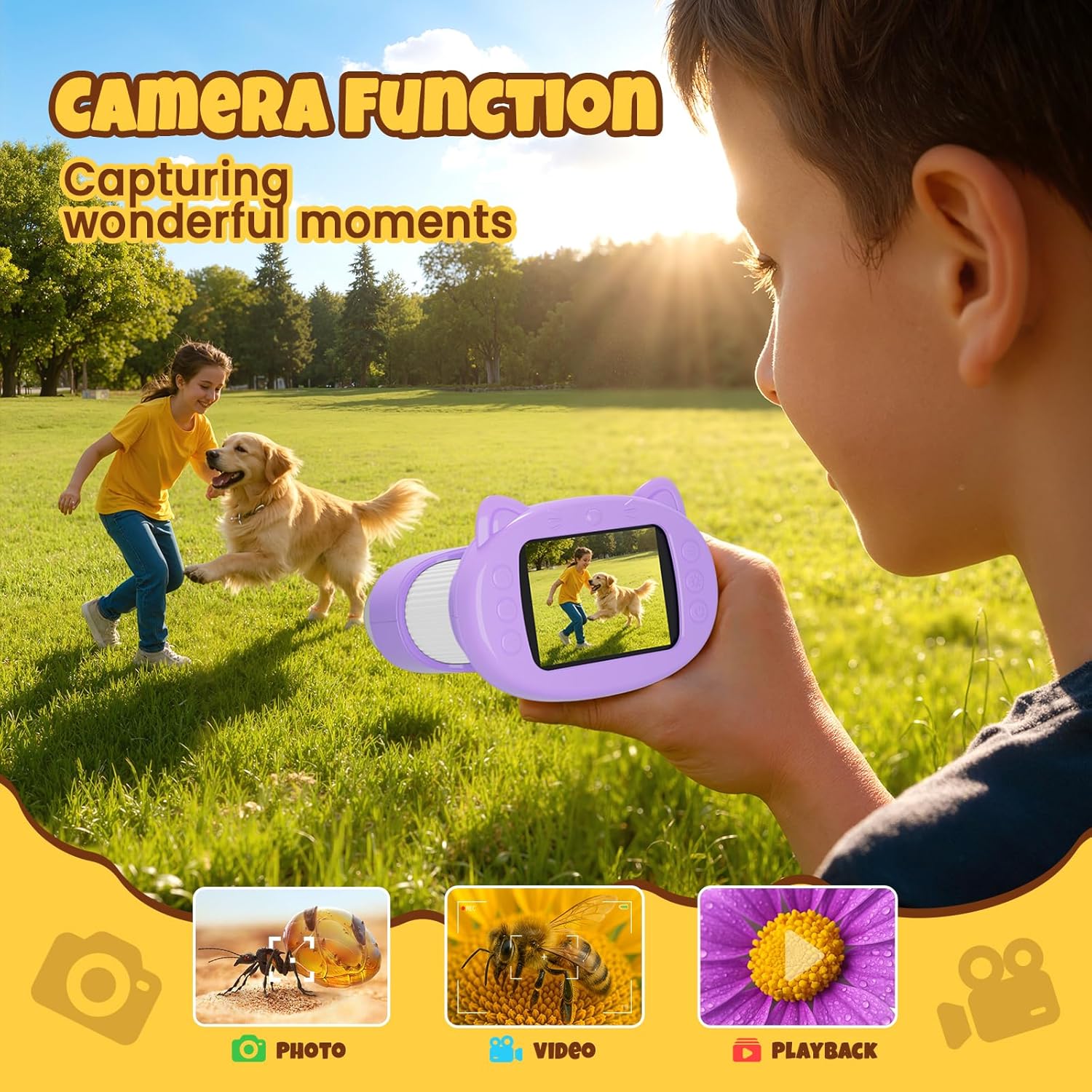 Handheld Digital Mini Microscope for Kids: 1000X 4K Portable Pocket 2.4" Screen Microscopes Toys STEM Electronic Learning Educational Science Kit 8-12 Birthday Gift 4 5 6 7 Year Old Boy Girl (Purple) - Image 4