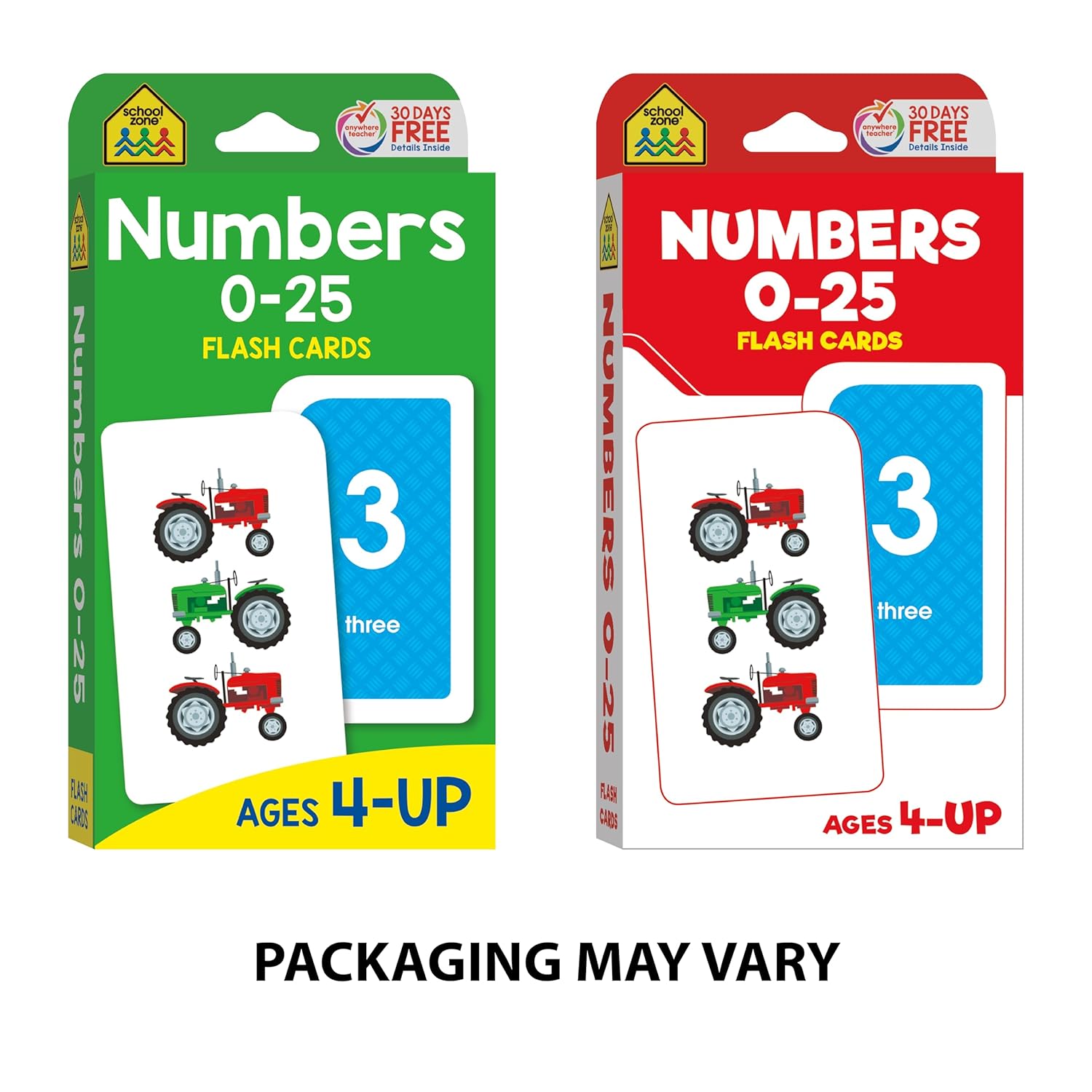 School Zone Numbers 0-25 Flash Cards: Toddler, Preschool, Kindergarten, Learn Math, Addition, Subtraction, Numerical Order, Counting, Problem Solving, Ages 4+, Packaging May Vary - Image 3