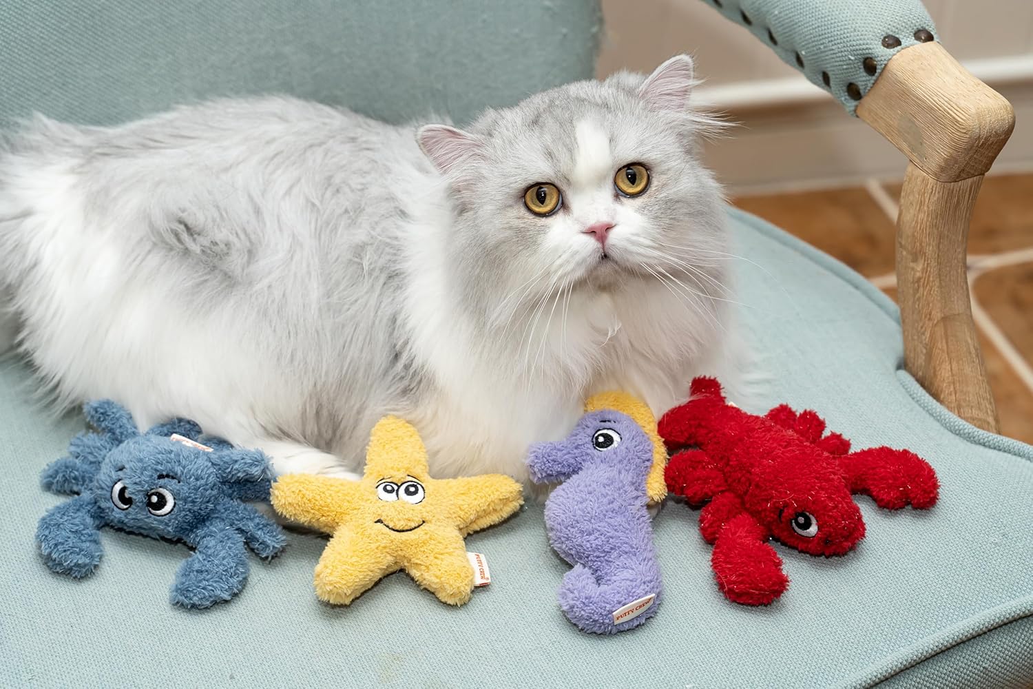 4 Pack Interactive Catnip Cat Plush Toy, Ocean Theme Set, 5'', for All Breed Size Cats (4 in 1) - Image 6