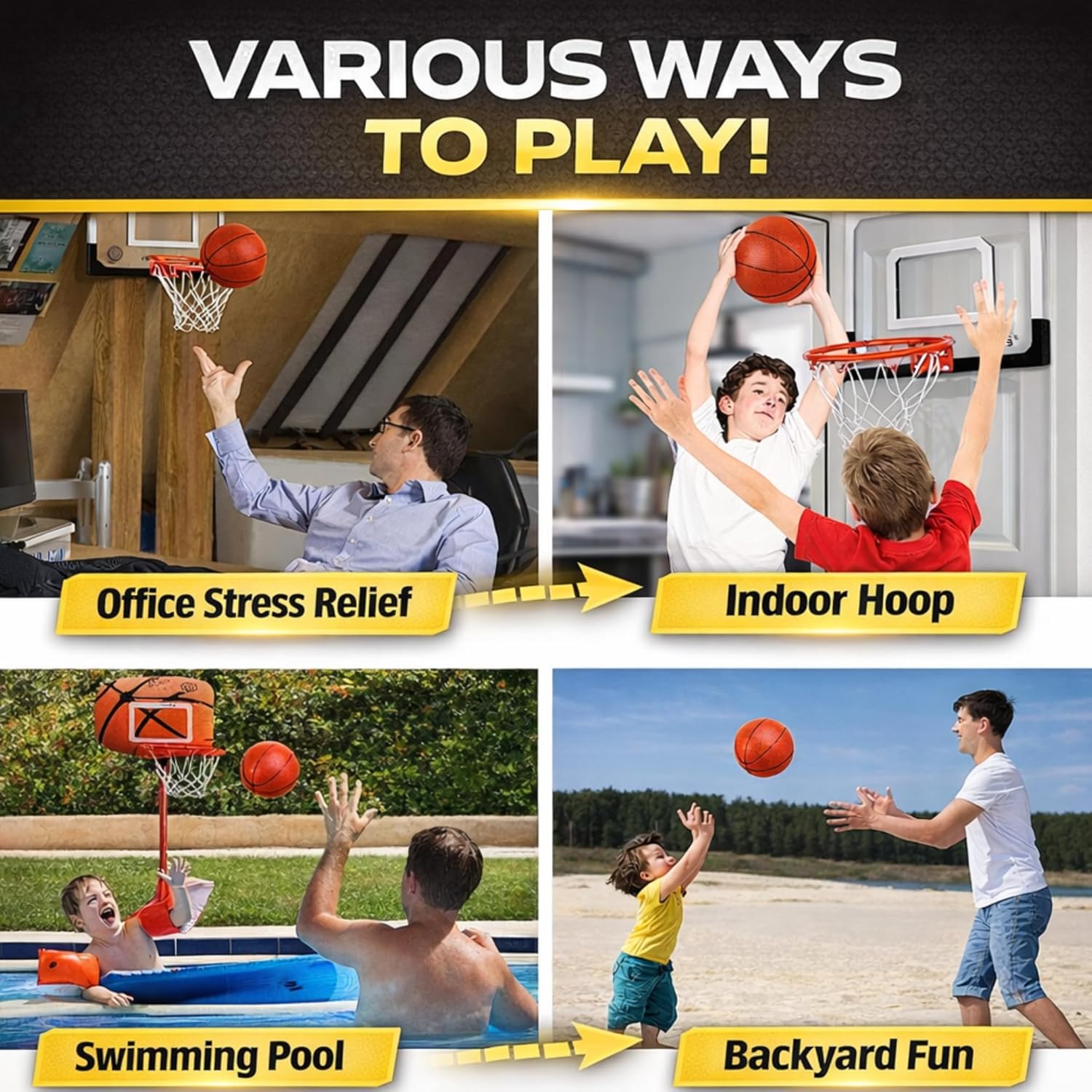 4 Pack Mini Basketballs for Mini Hoops, 6 Inch Inflatable PVC Basketball Balls with Pump & Needle, Rubber-Like Textured Grip, Indoor Outdoor Replacement Balls for Door, Pop-A-Shot & Trampoline Hoops - Image 6