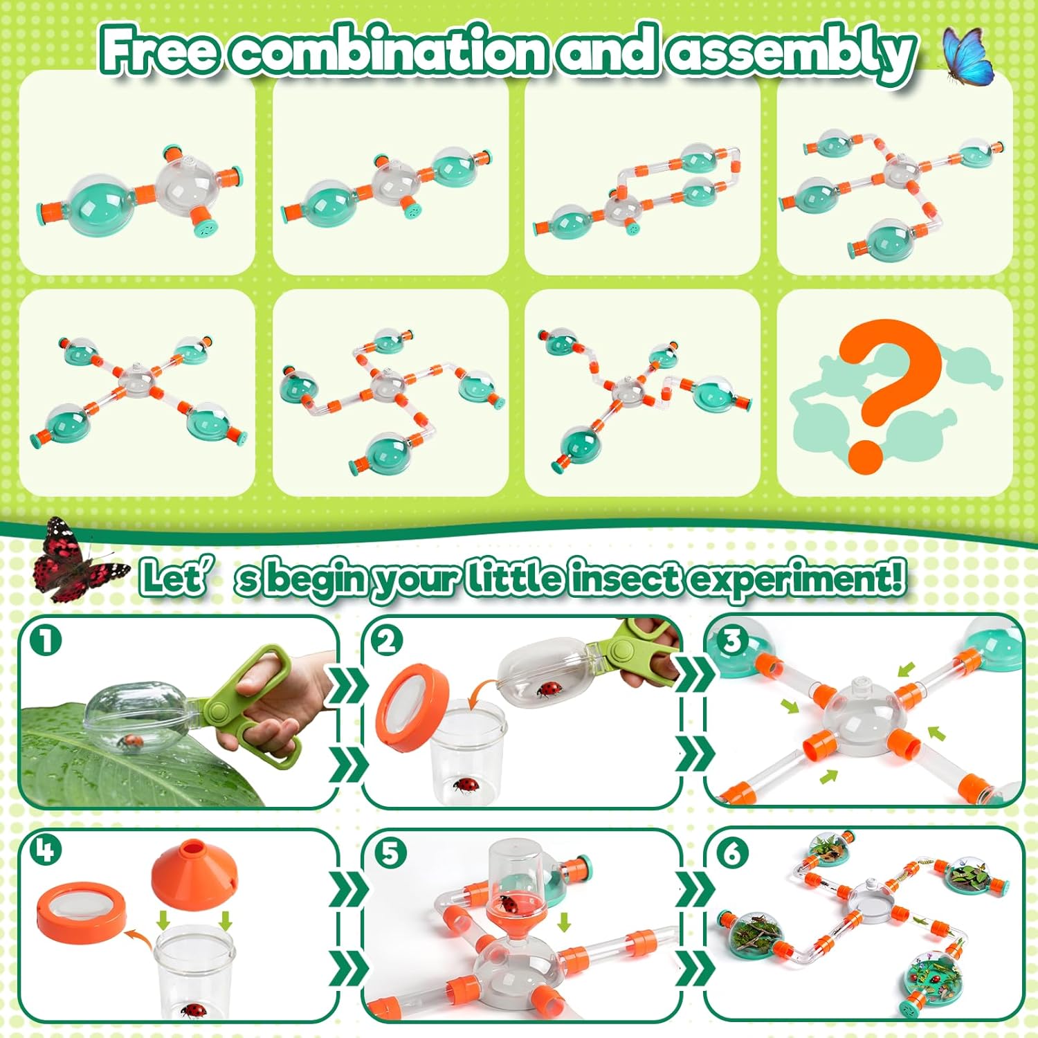 Bug Catcher for Kids, Bug Catcher Kit for Kids with Insect Net and Tweezers, Insect Habitat, Outdoor Toy for Ages 4-8, Bug Box, Birthday Gift for Kids Age 4 5 6 7 8-12 Boys Girls - Image 6
