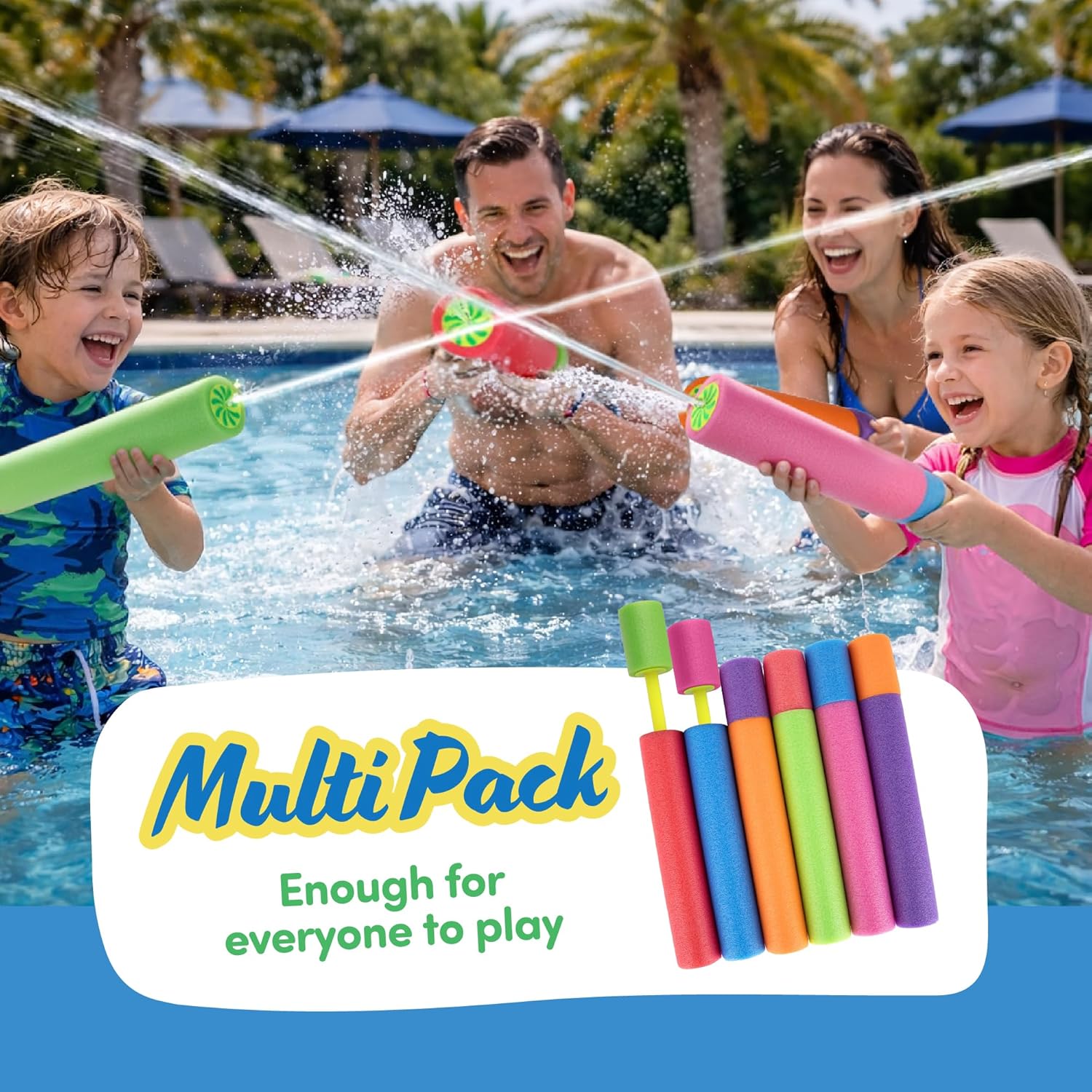 ArtCreativity Water Guns for Kids - 6 Pack - Swimming Pool Toys Water Squirter Gun - Fun Foam Water Blaster Pool Game Toys - Summer Beach Party Outdoor Activities for Kids Ages 4-8, 6-8, 8-10, 8-12 - Image 7