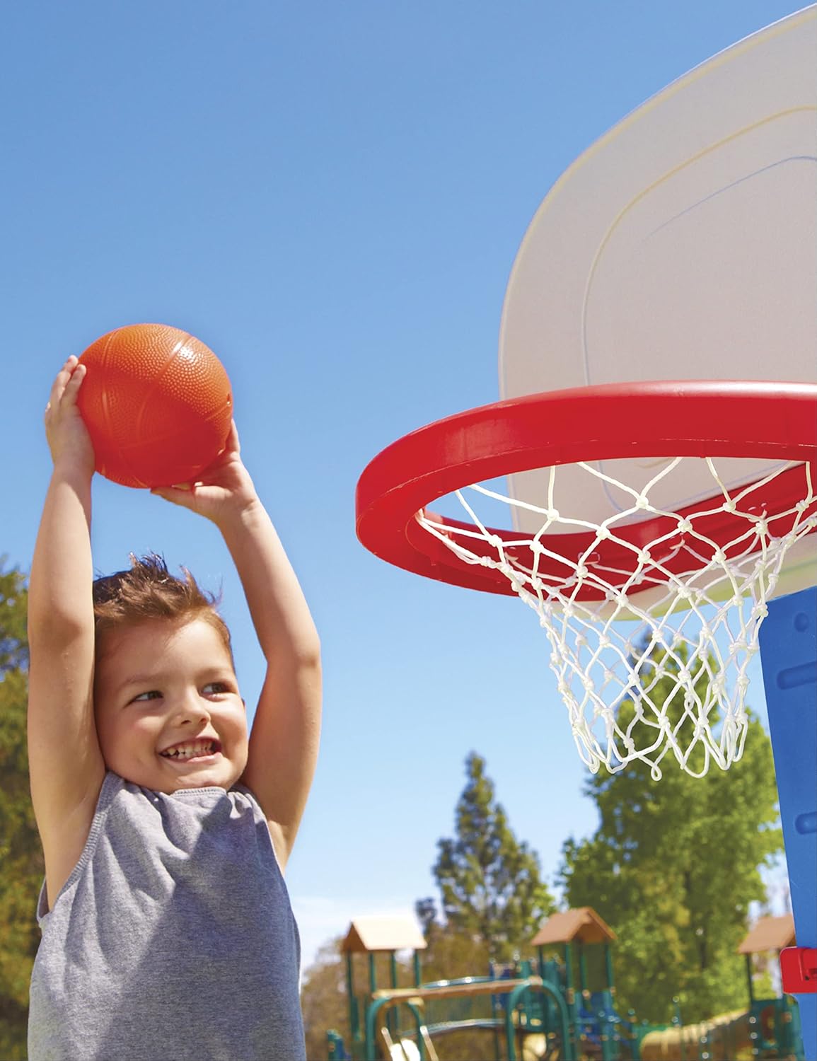 Little Tikes Easy Score Basketball Set, Blue, 3 Balls - Amazon Exclusive, 23.75 x 22 x 61 inches - Image 7