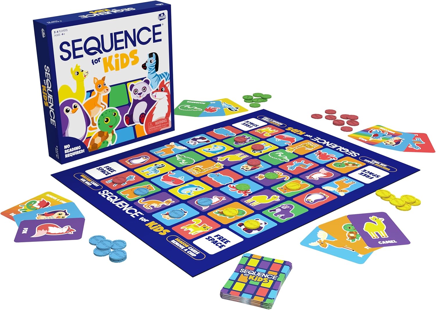 Jax SEQUENCE for Kids -- The 'No Reading Required' Strategy Game by Jax and Goliath, Multi Color, 11 inches (2-4 players) (Packaging May Vary) - Image 2