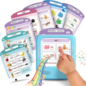 QuTZ Talking Flash Cards, Phonics Flash Cards, Learn to Read with 166 Pages, 29+ Themes, 800+ Words & Fun Facts, 700+ Interactive Games, Toddler Learning Toys for 3-6 Year Old