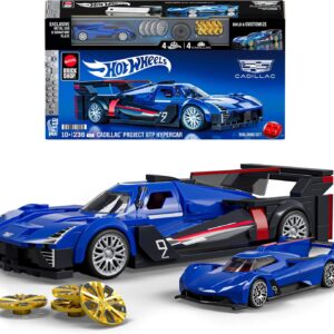 Mattel Brick Shop Hot Wheels Speed Series Building Set, Cadillac Project GTP Hypercar with 236 Pieces, Realistic Details and Custom Decals, Adult Collectors and Kids Ages 10+