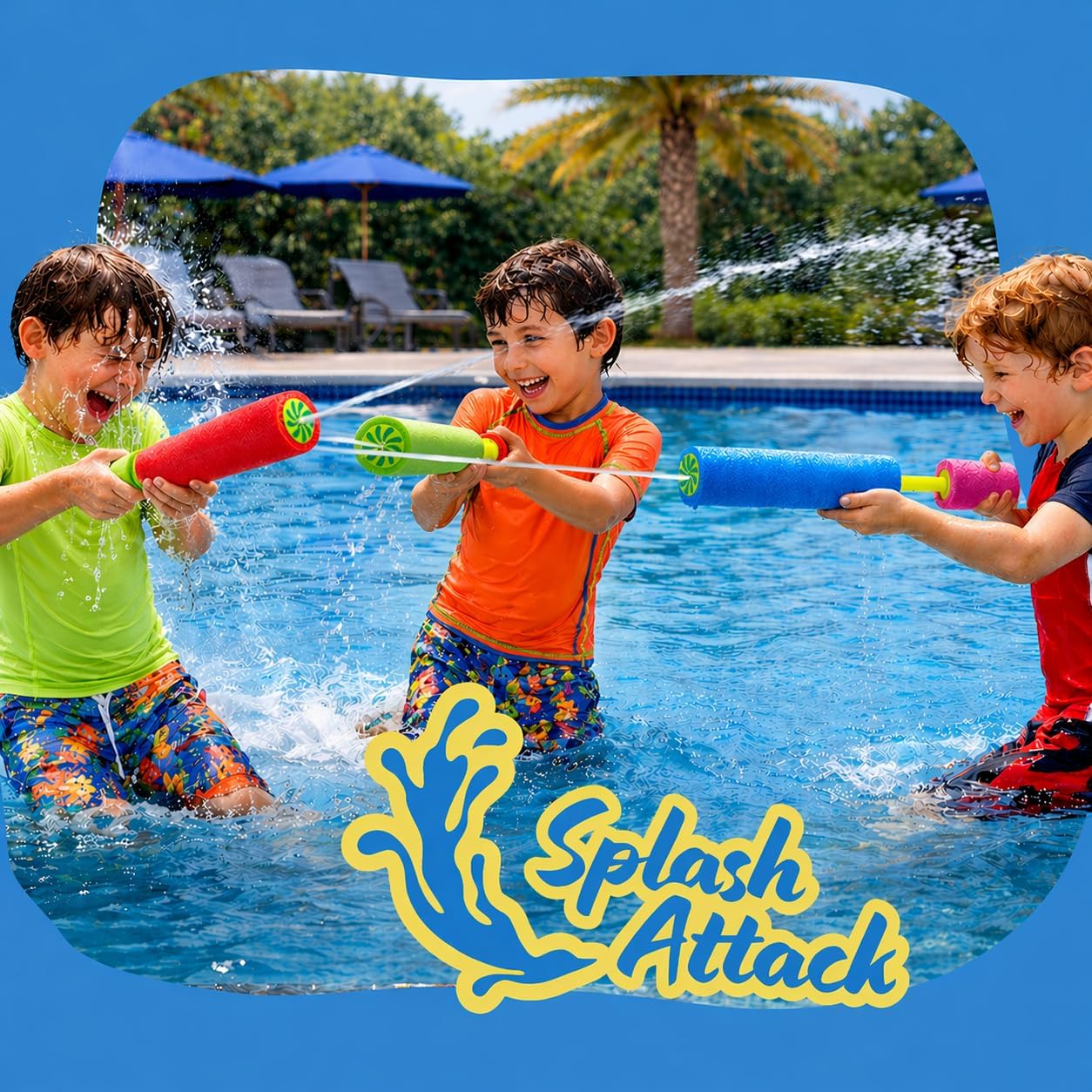ArtCreativity Water Guns for Kids - 6 Pack - Swimming Pool Toys Water Squirter Gun - Fun Foam Water Blaster Pool Game Toys - Summer Beach Party Outdoor Activities for Kids Ages 4-8, 6-8, 8-10, 8-12 - Image 2