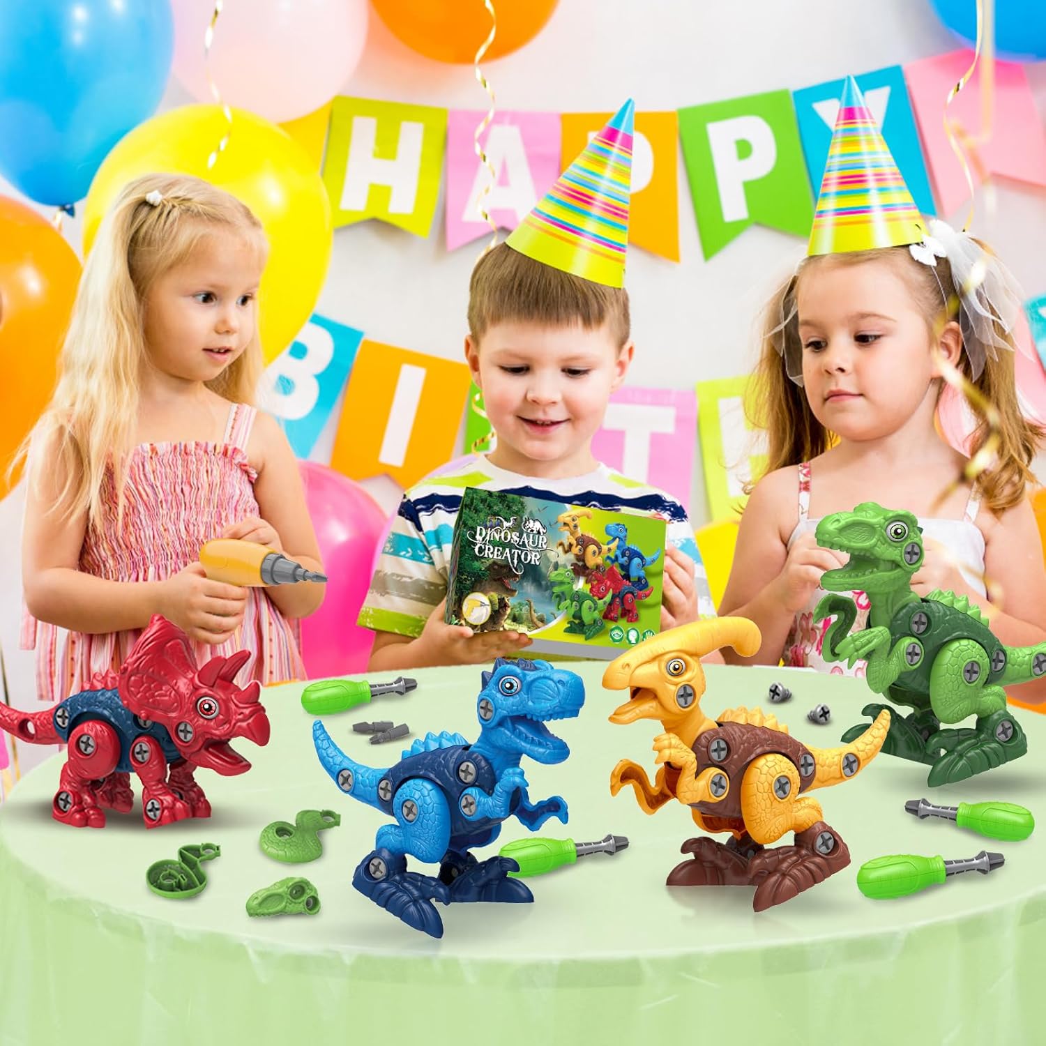 Dinosaur Toys for 3, 4, 5, 6, 7 Year Old Boys, Take Apart Toys with Electric Drill for Kids, STEM Educational Construction Building Toy, Ideal Birthday Christmas Easter Gifts, Incl Tyrannosaurus Rex - Image 7