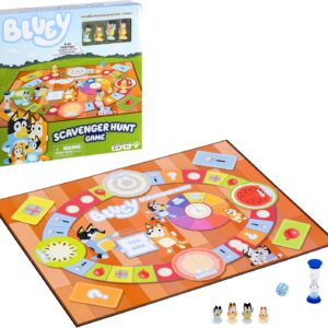 Bluey Scavenger Hunt Board Game, Cooperative Play with 4 Exclusive Mini-Figures, Learning Toys for 5+ Year Old, Fun Toy Token Collecting Game