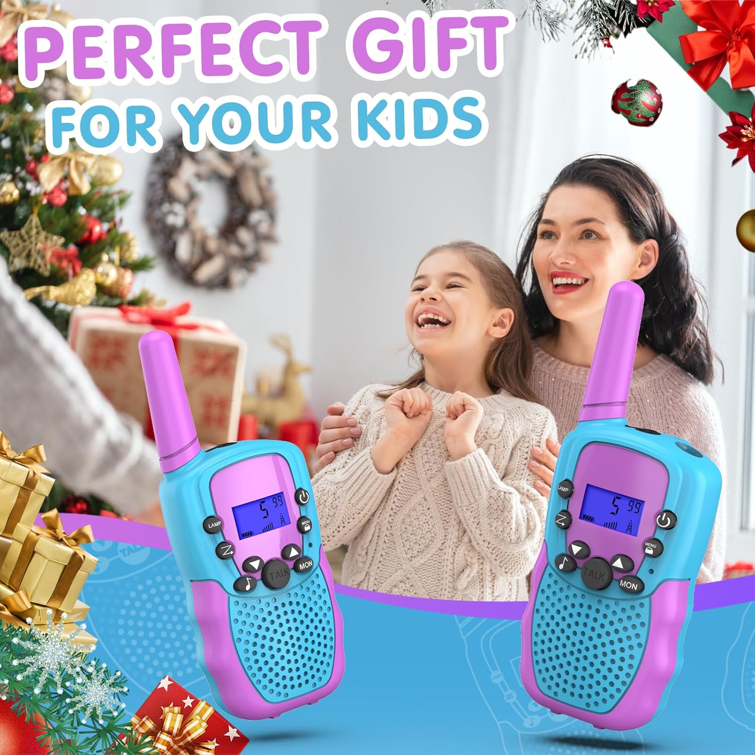 Selieve Toys for 3-14 Year Old Children's, Walkie Talkies for Kids 22 Channels 2 Way Radio Toy with Backlit LCD Flashlight, 3 Miles Range for Outside, Camping, Hiking Purple - Image 6