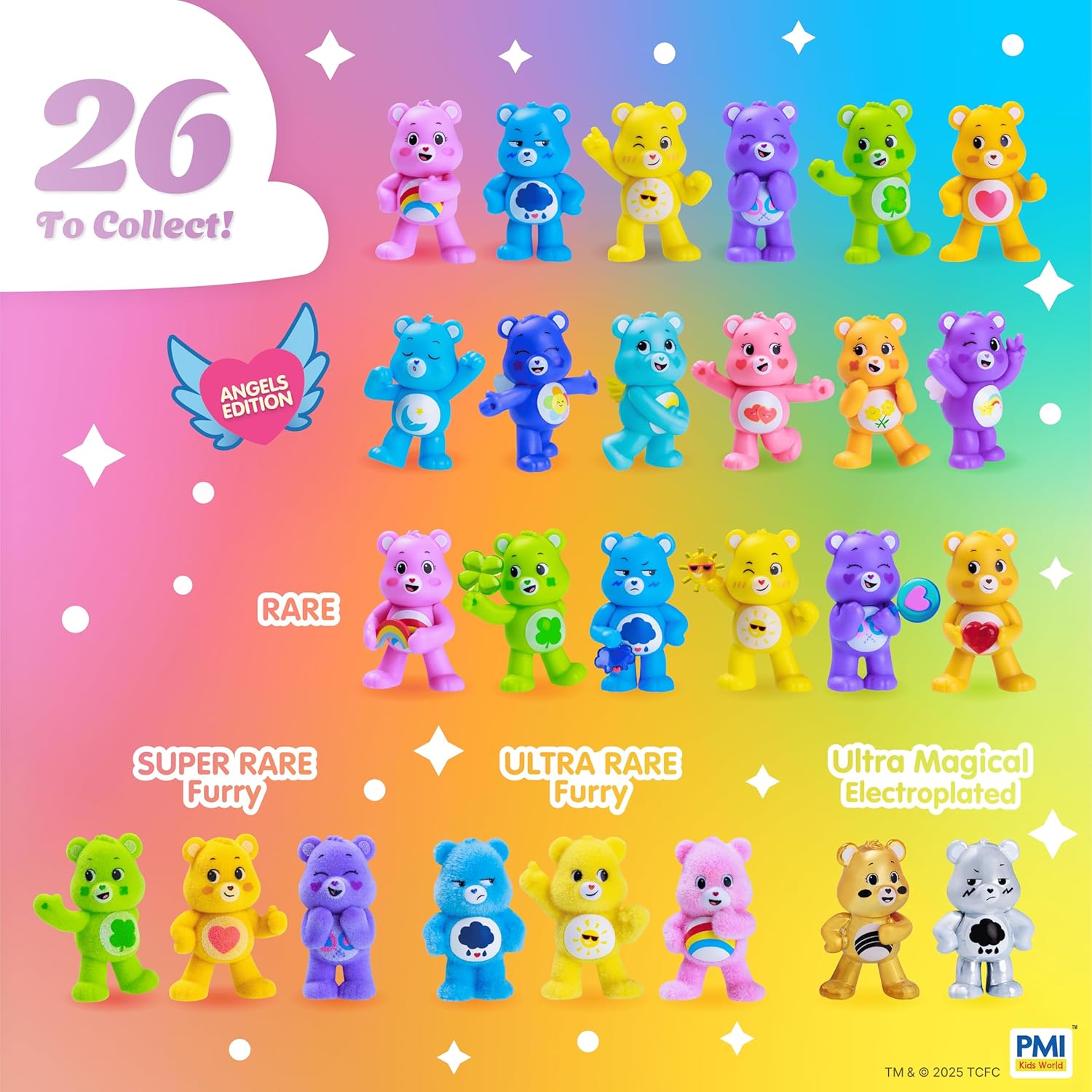 Care Bears Mini Collectible Figures | 12 Pack Deluxe Box | 12 Surprise Mini Figures with 2 Rare Hidden | Official Bears Collectibles by PMI Kids World | Assortment A to C (Assortment B) - Image 6