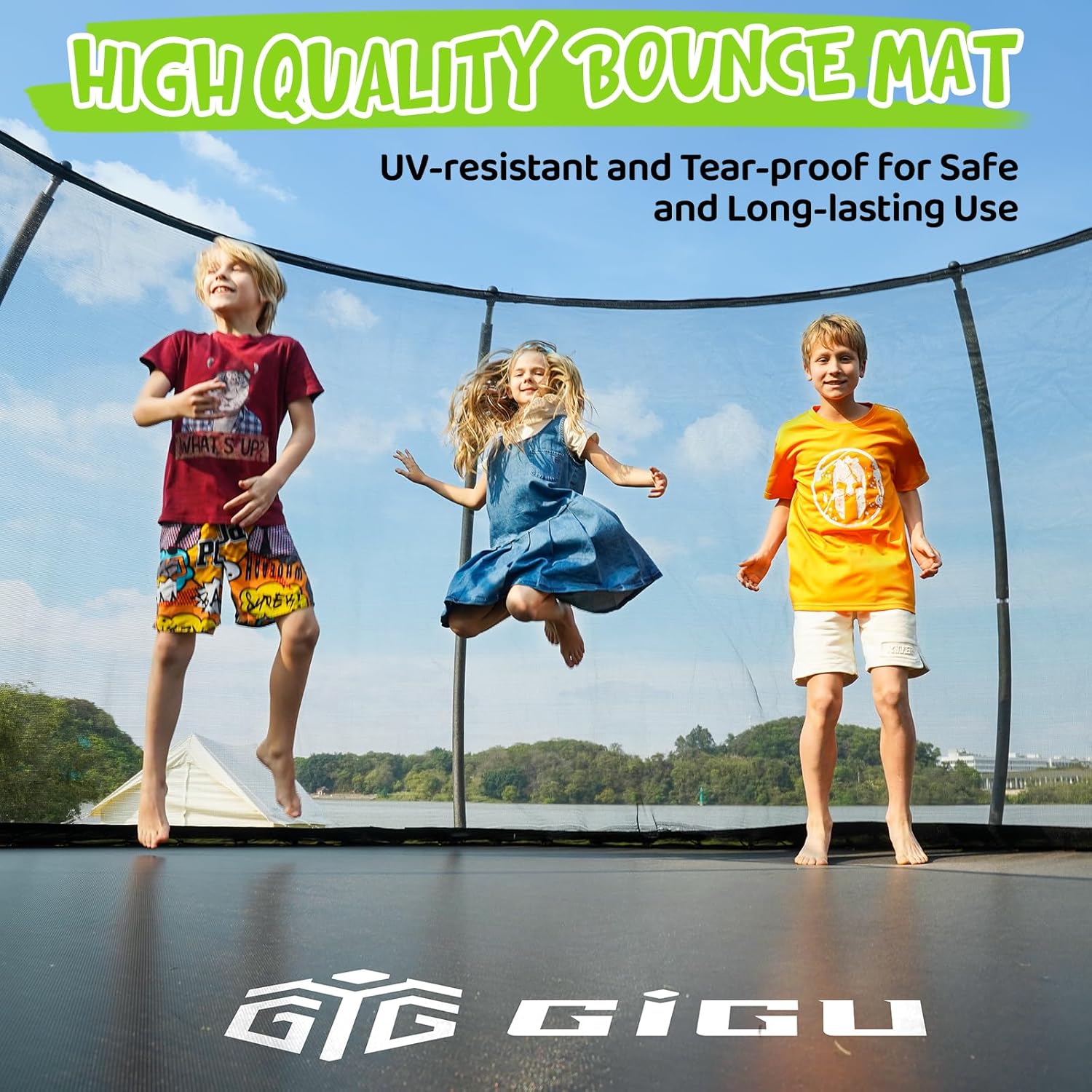 Gigu 10FT 12FT 14FT 15FT 16FT Recreational Trampolines with Enclosure Net and Ladder and Anti-Rust Coating, ASTM Approved Trampoline Outdoor for Kids and Adults Outdoor Yard Trampolines - Image 3
