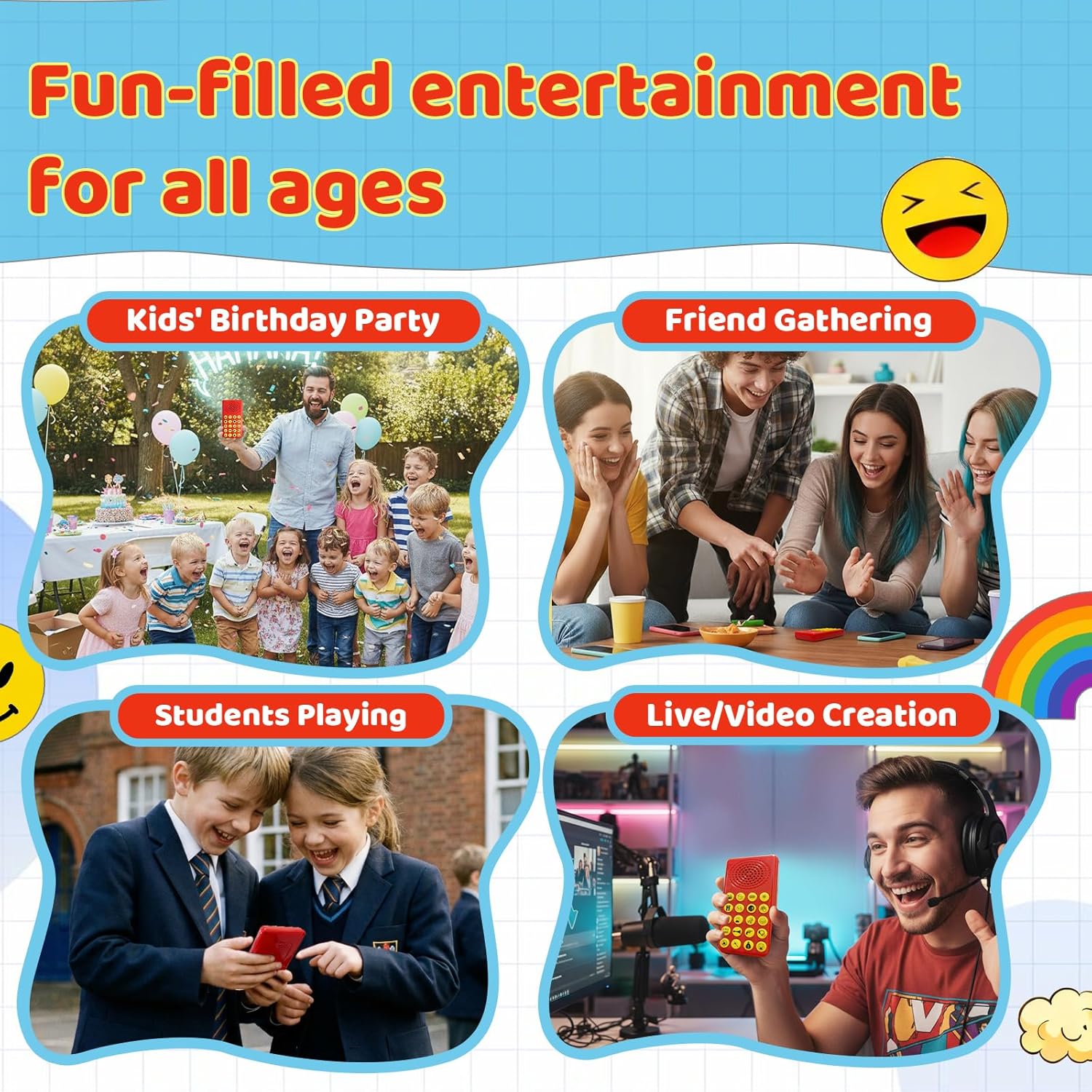 Sound Effects Machine - Noise Maker for Kids - 20 Funny Sounds with Volume Control - Portable Electronic Sound Maker for Party, Game Night and Family Fun - Image 6