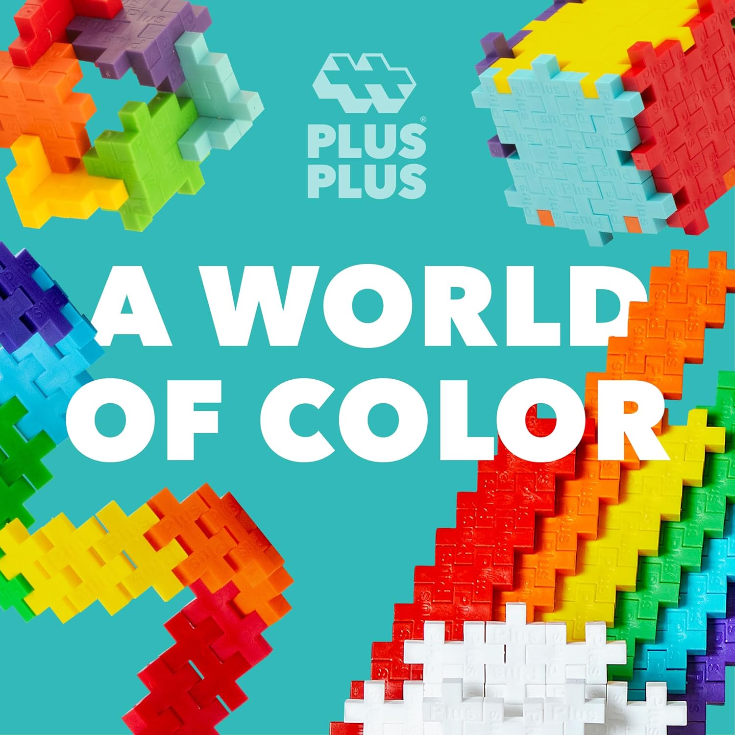 PLUS PLUS 240 Piece Rainbow Mix Tube - Mini Interlocking Building Blocks Set, Stem Toys for Kids - Sensory Bin Fillers/Math Manipulatives Classroom Must Haves Gifts for Boys & Girls - Image 4
